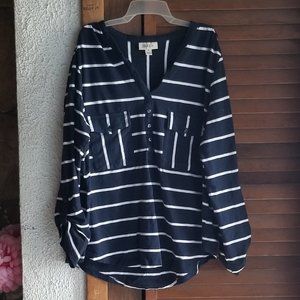 Style & Co 1X 100% cotton double pocket shirt